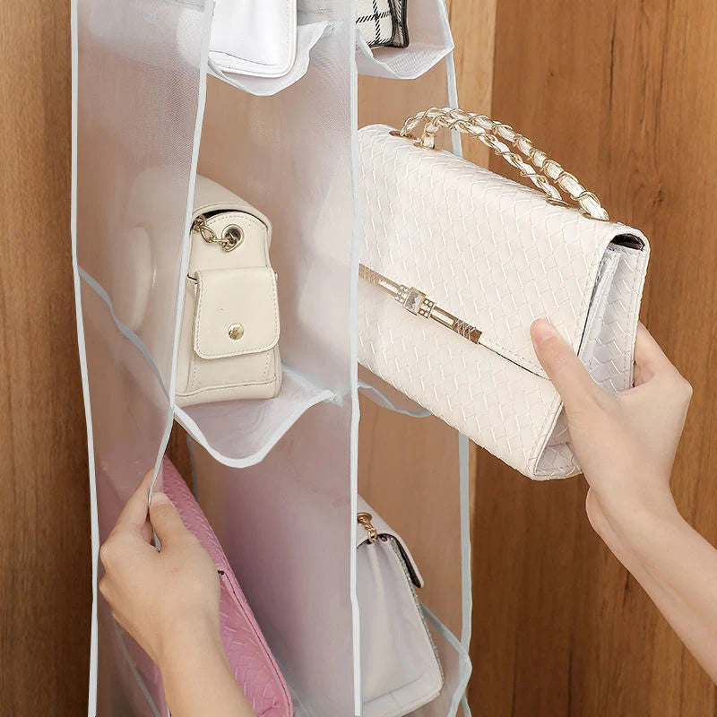Hanging Handbag Organizer with 6 or 8 Pockets