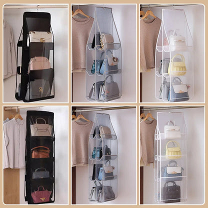 Hanging Handbag Organizer with 6 or 8 Pockets