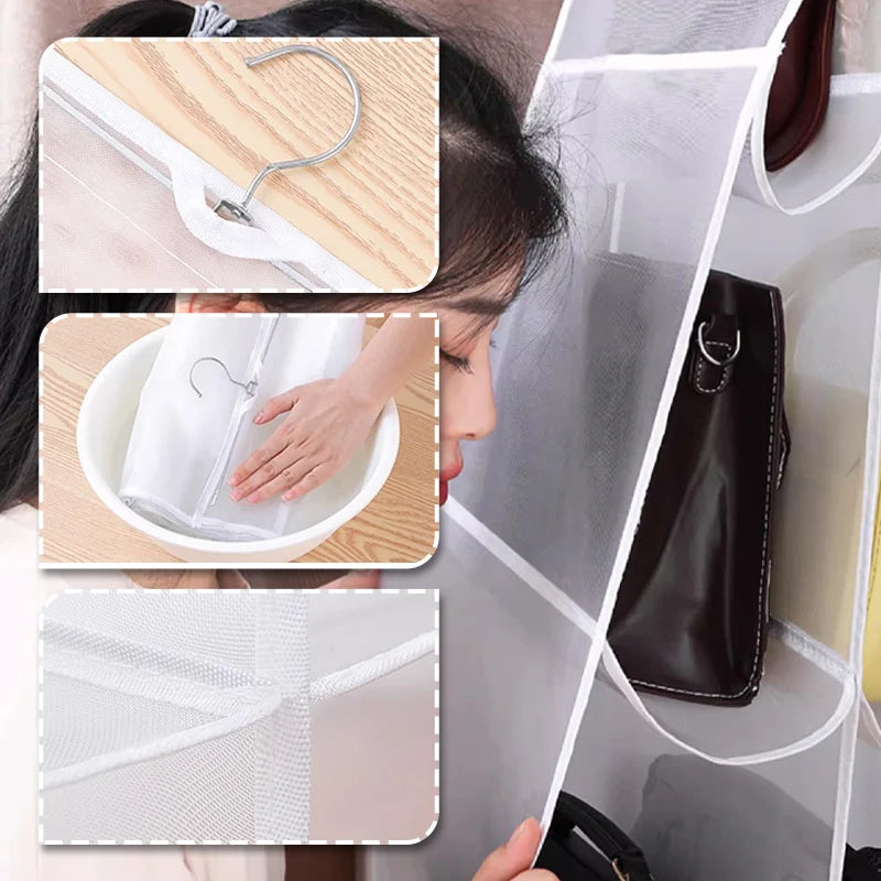 Hanging Handbag Organizer with 6 or 8 Pockets