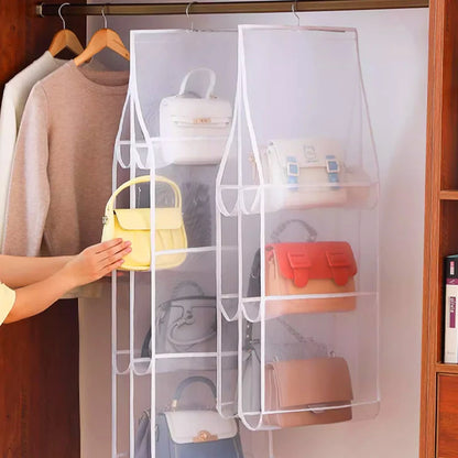 Hanging Handbag Organizer with 6 or 8 Pockets